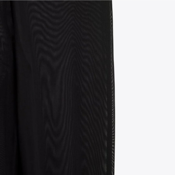 New Zara Elastic High-Waist Unlined Tulle Mesh Black Leggings NWOT Small - Picture 6 of 7
